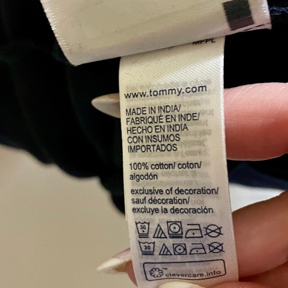 Tommy Hilfiger Women’s Short Sleeve Tabitha Square Neck Tee - Navy Extra Small 💖 - Picture 10 of 13